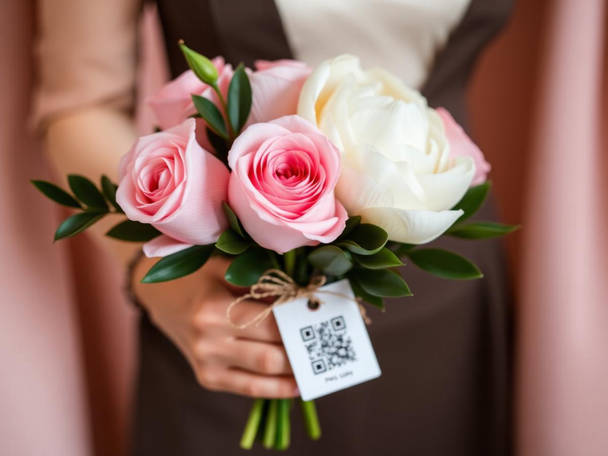 Ramo con etiqueta de código QR